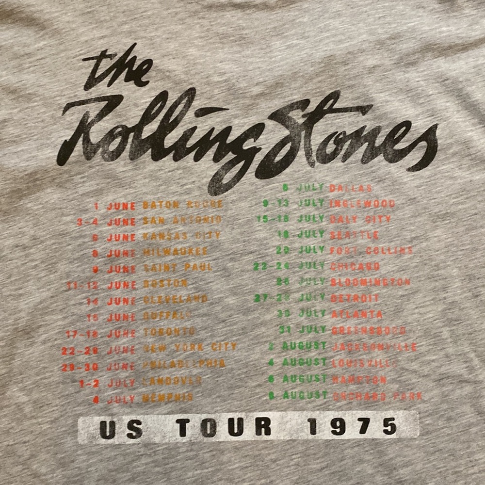 NWT Rolling Stones US Tour 1975 Grey Relaxed Fit Short Sleeve Tee Women's Small - Picture 6 of 6